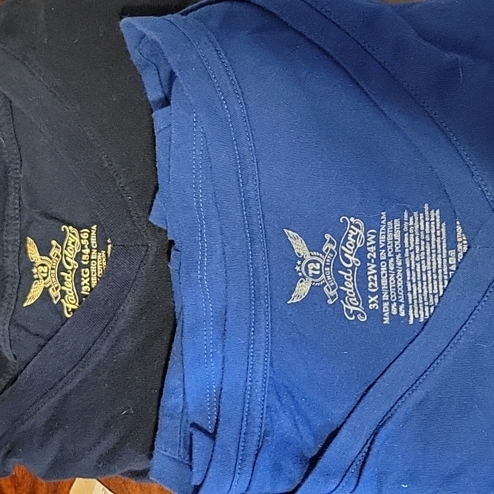 2 tees 3X men & 3X women